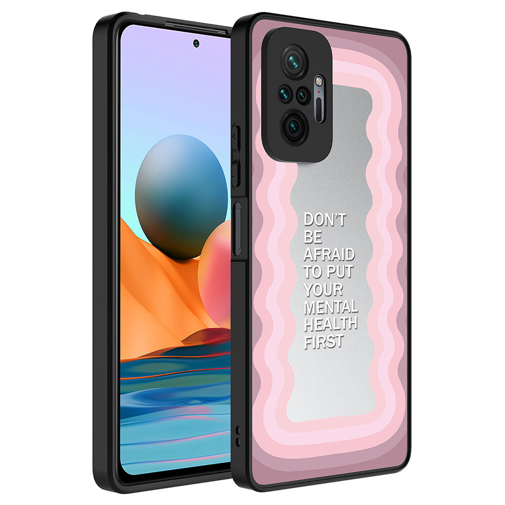 Xiaomi Redmi Note 10 Pro Kılıf Aynalı Desenli Kamera Korumalı Parlak Zore Mirror Kapak Seyahat