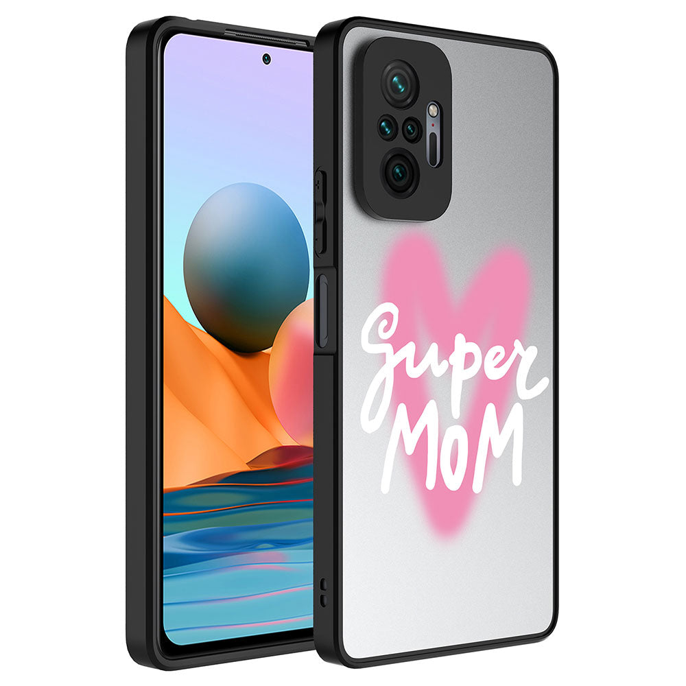 Xiaomi Redmi Note 10 Pro Kılıf Aynalı Desenli Kamera Korumalı Parlak Zore Mirror Kapak Süper Anne