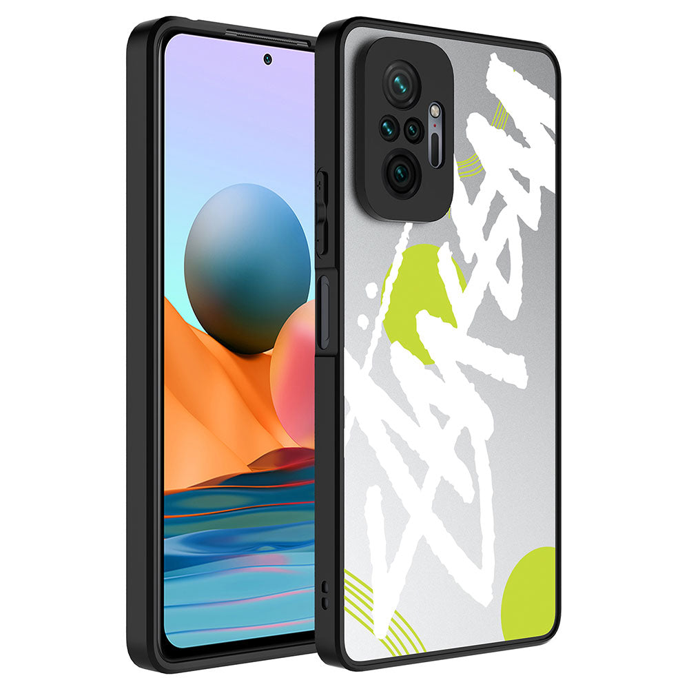 Xiaomi Redmi Note 10 Pro Kılıf Aynalı Desenli Kamera Korumalı Parlak Zore Mirror Kapak Yazı
