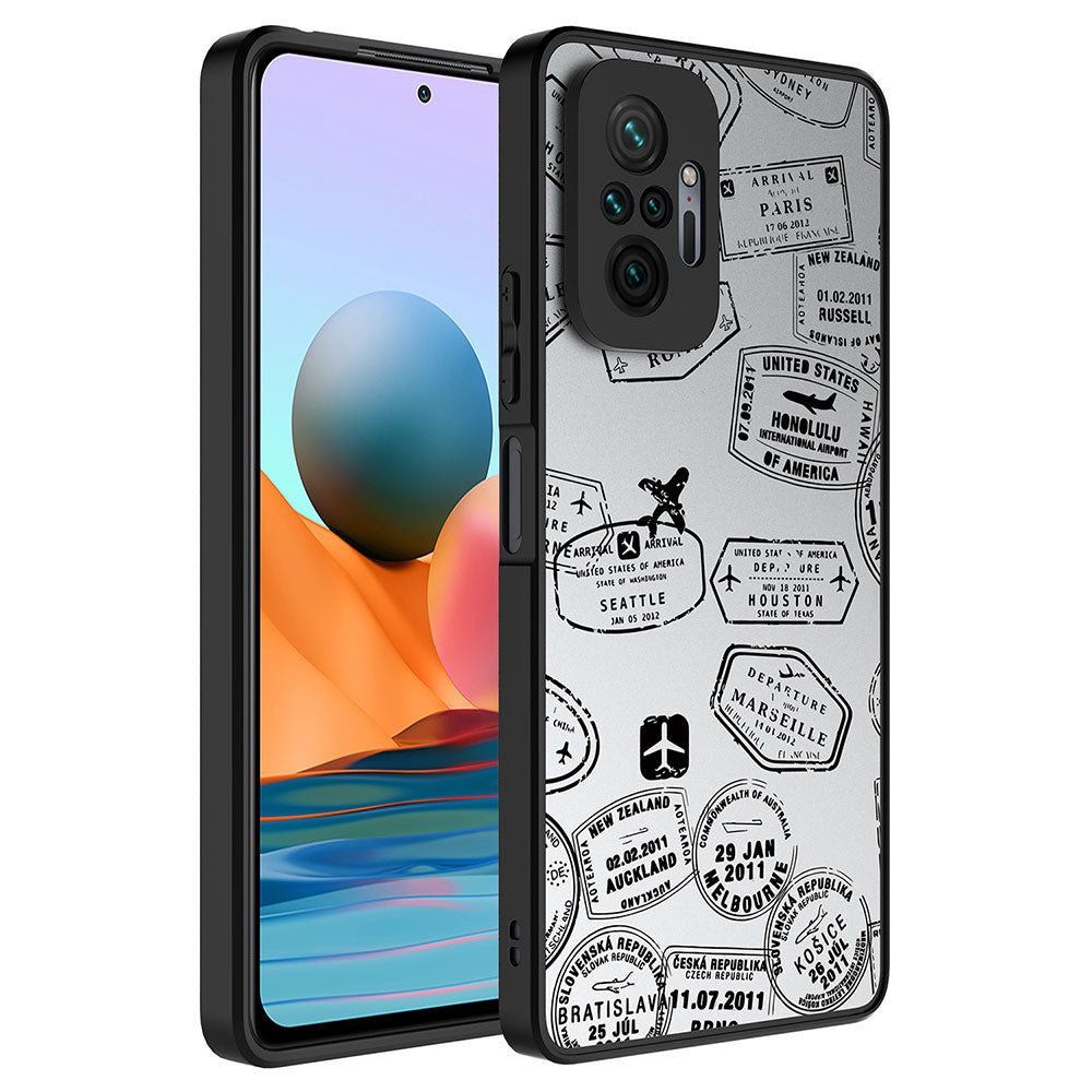 Xiaomi Redmi Note 10 Pro Kılıf Aynalı Desenli Kamera Korumalı Parlak Zore Mirror Kapak Seyahat