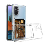 Xiaomi Redmi Note 10 Pro Kılıf Kartlıklı Şeffaf Zore Setra Clear Silikon Kapak Renksiz