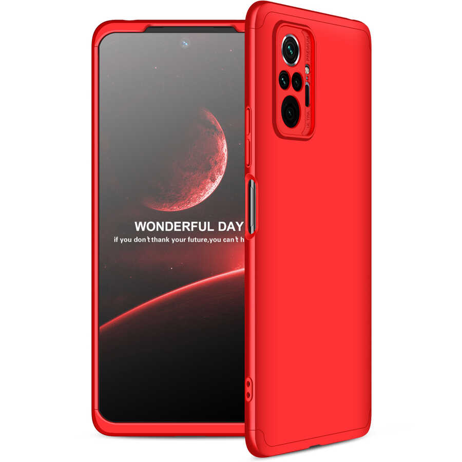 Xiaomi Redmi Note 10 Pro Kılıf Zore Ays Kapak Kırmızı