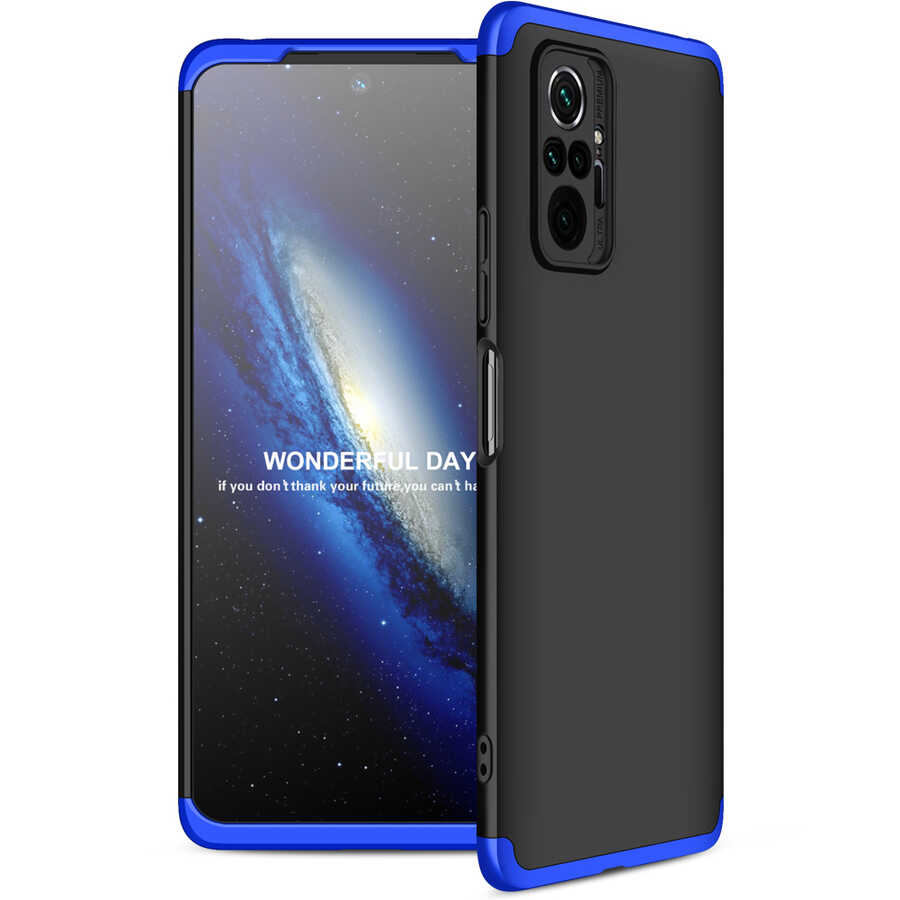 Xiaomi Redmi Note 10 Pro Kılıf Zore Ays Kapak Siyah-Mavi