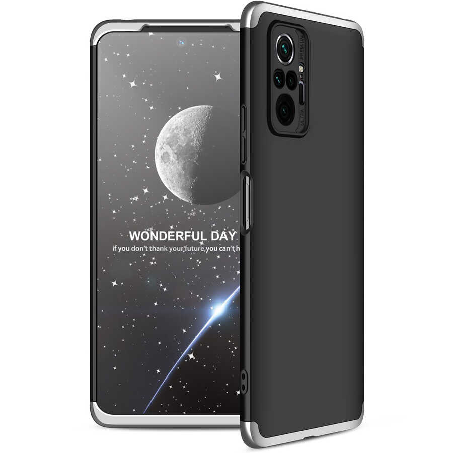 Xiaomi Redmi Note 10 Pro Kılıf Zore Ays Kapak Siyah-Gri