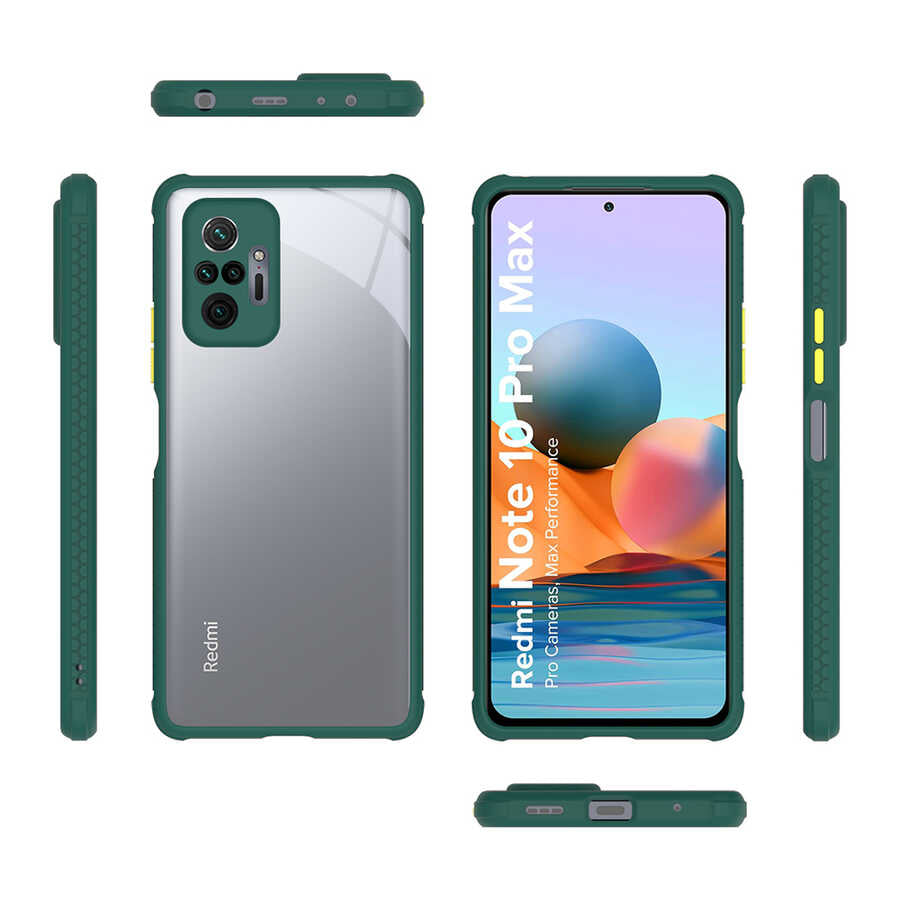Xiaomi Redmi Note 10 Pro Kılıf Zore Kaff Kapak Koyu Yeşil
