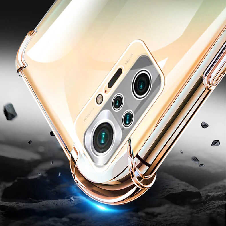 Xiaomi Redmi Note 10 Pro Kılıf Zore Kamera Korumalı Nitro Anti Shock Silikon Renksiz