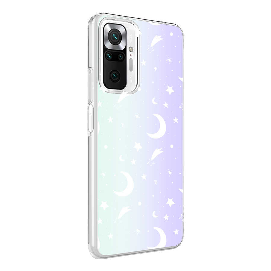 Xiaomi Redmi Note 10 Pro Kılıf Zore M-Blue Desenli Kapak Cow No2