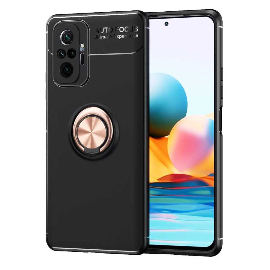 Xiaomi Redmi Note 10 Pro Kılıf Zore Ravel Silikon Kapak Siyah-Kırmızı