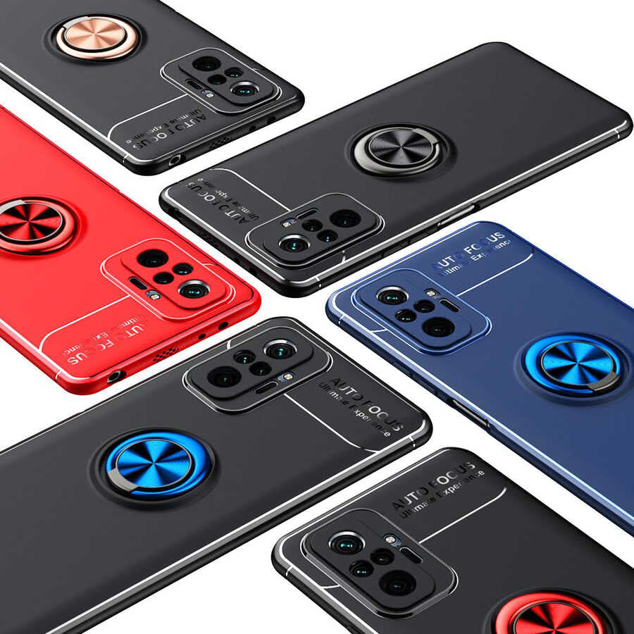 Xiaomi Redmi Note 10 Pro Kılıf Zore Ravel Silikon Kapak Siyah-Kırmızı
