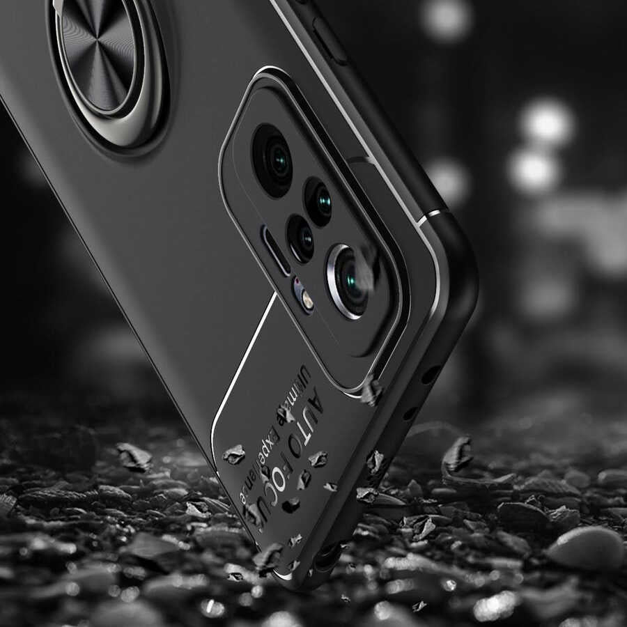 Xiaomi Redmi Note 10 Pro Kılıf Zore Ravel Silikon Kapak Siyah-Kırmızı