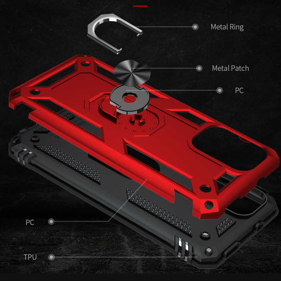 Xiaomi Redmi Note 10 Pro Kılıf Zore Vega Kapak Kırmızı
