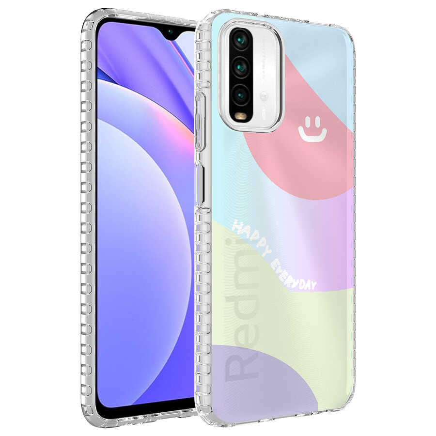 Xiaomi Redmi Note 10S Kılıf Airbag Kenarlı Renkli Desenli Silikon Zore Elegans Kapak NO7