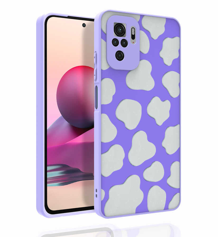 Xiaomi Redmi Note 10S Kılıf Desenli Kamera Korumalı Parlak Zore Nora Kapak NO6