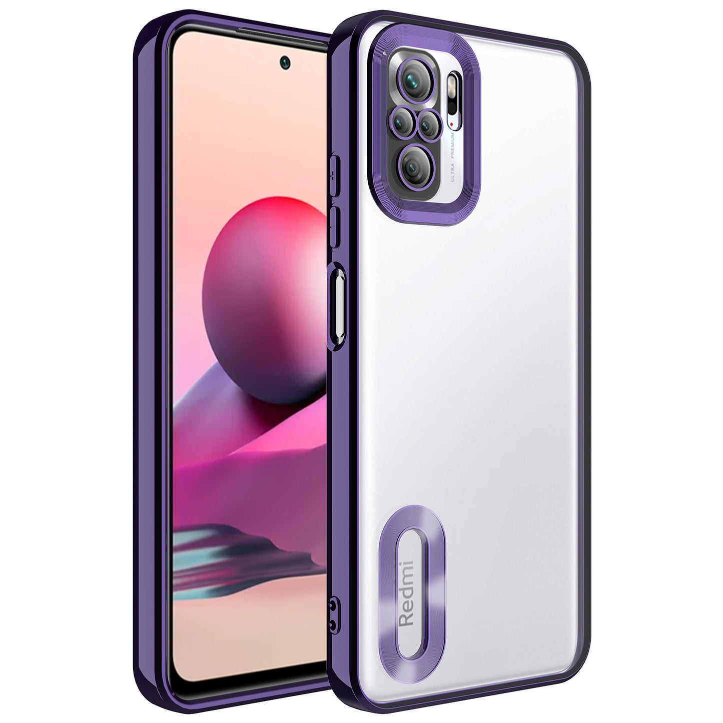 Xiaomi Redmi Note 10S Kılıf Kamera Korumalı Logo Gösteren Zore Omega Kapak Sierra Mavi
