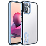 Xiaomi Redmi Note 10S Kılıf Kamera Korumalı Logo Gösteren Zore Omega Kapak Sierra Mavi