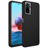 Xiaomi Redmi Note 10S Kılıf Metal Çerçeve ve Buton Tasarımlı Silikon Zore Luna Kapak Siyah