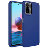 Xiaomi Redmi Note 10S Kılıf Metal Çerçeve ve Buton Tasarımlı Silikon Zore Luna Kapak Lacivert