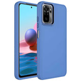 Xiaomi Redmi Note 10S Kılıf Metal Çerçeve ve Buton Tasarımlı Silikon Zore Luna Kapak Lavendery Gray