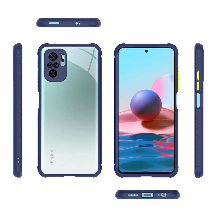 Xiaomi Redmi Note 10S Kılıf Zore Kaff Kapak Lacivert