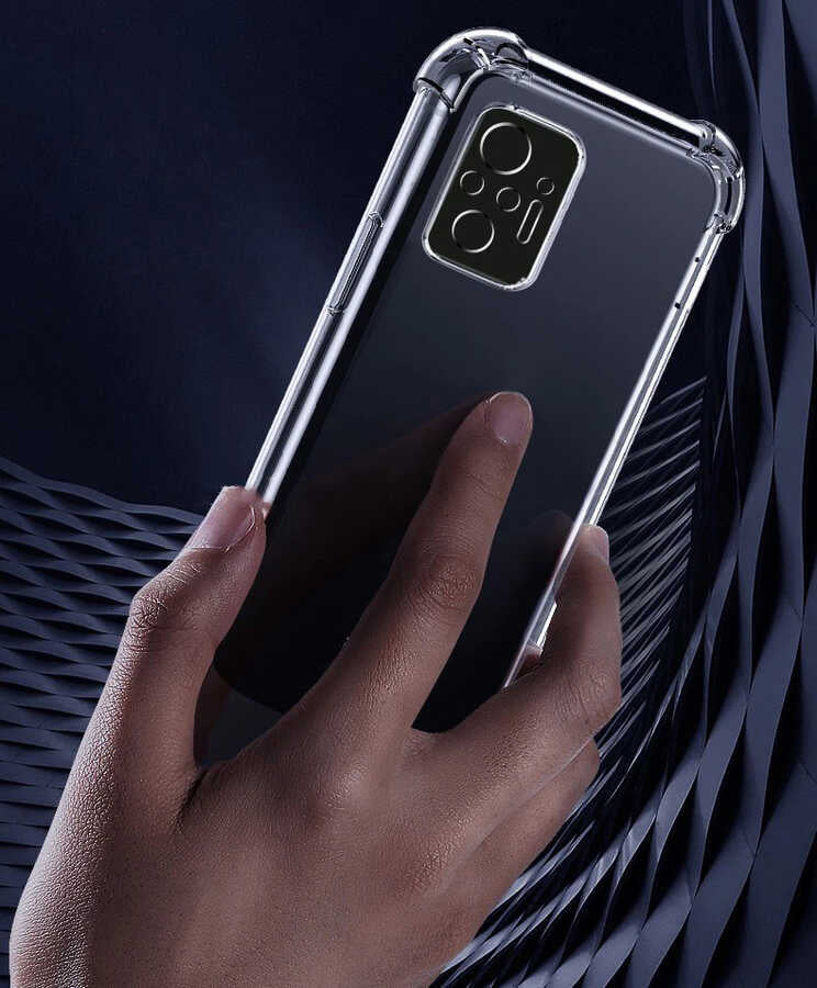 Xiaomi Redmi Note 10S Kılıf Zore Kamera Korumalı Nitro Anti Shock Silikon Renksiz