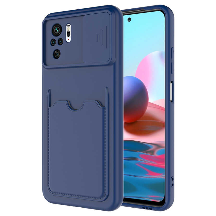 Xiaomi Redmi Note 10S Kılıf Zore Kartix Kapak Lacivert
