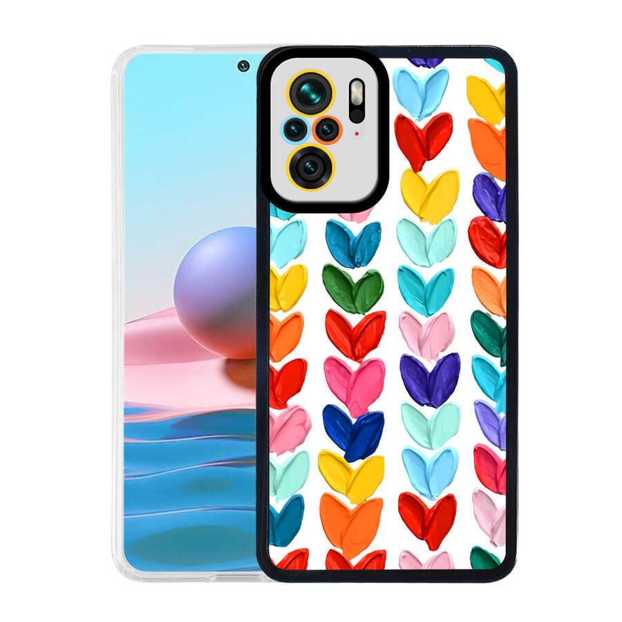 Xiaomi Redmi Note 10S Kılıf Zore M-Fit Desenli Kapak Heart No6