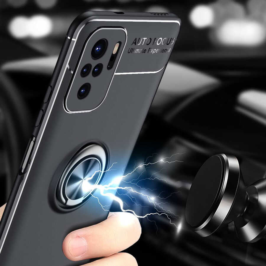 Xiaomi Redmi Note 10S Kılıf Zore Ravel Silikon Kapak Siyah