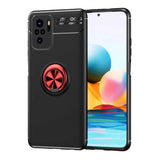 Xiaomi Redmi Note 10S Kılıf Zore Ravel Silikon Kapak Siyah-Kırmızı