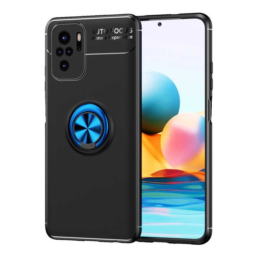 Xiaomi Redmi Note 10S Kılıf Zore Ravel Silikon Kapak Siyah-Kırmızı