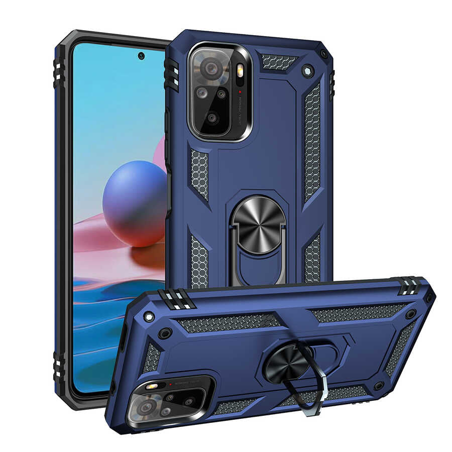 Xiaomi Redmi Note 10S Kılıf Zore Vega Kapak Mavi