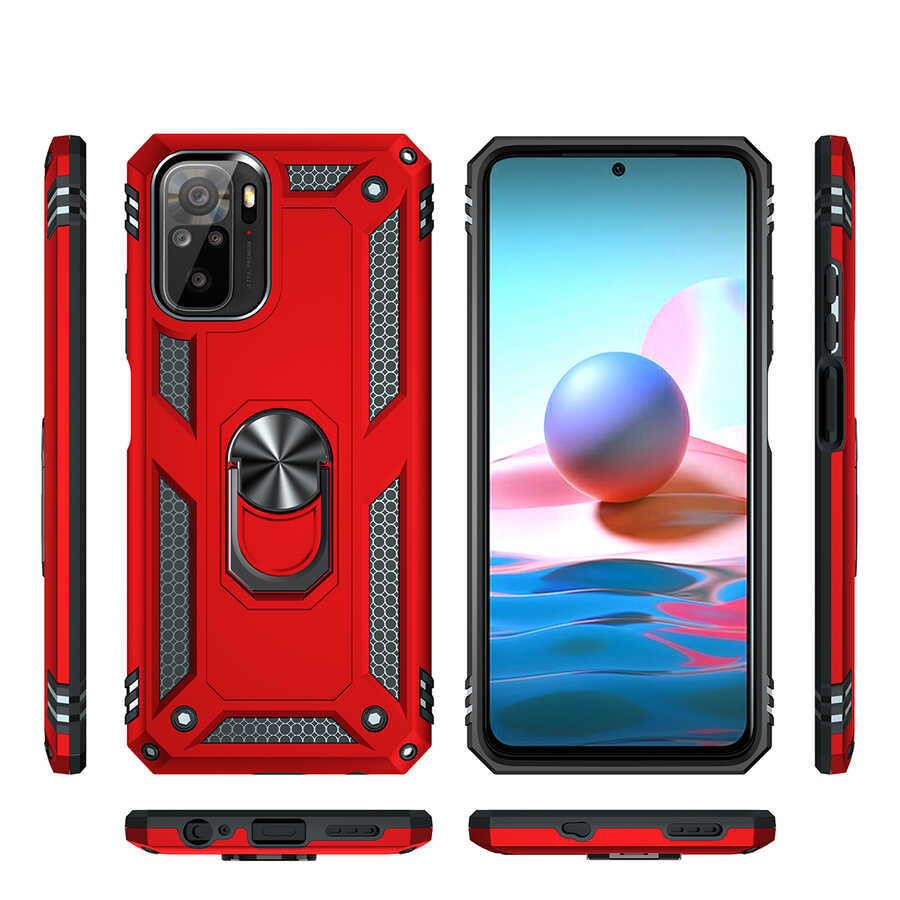 Xiaomi Redmi Note 10S Kılıf Zore Vega Kapak Kırmızı