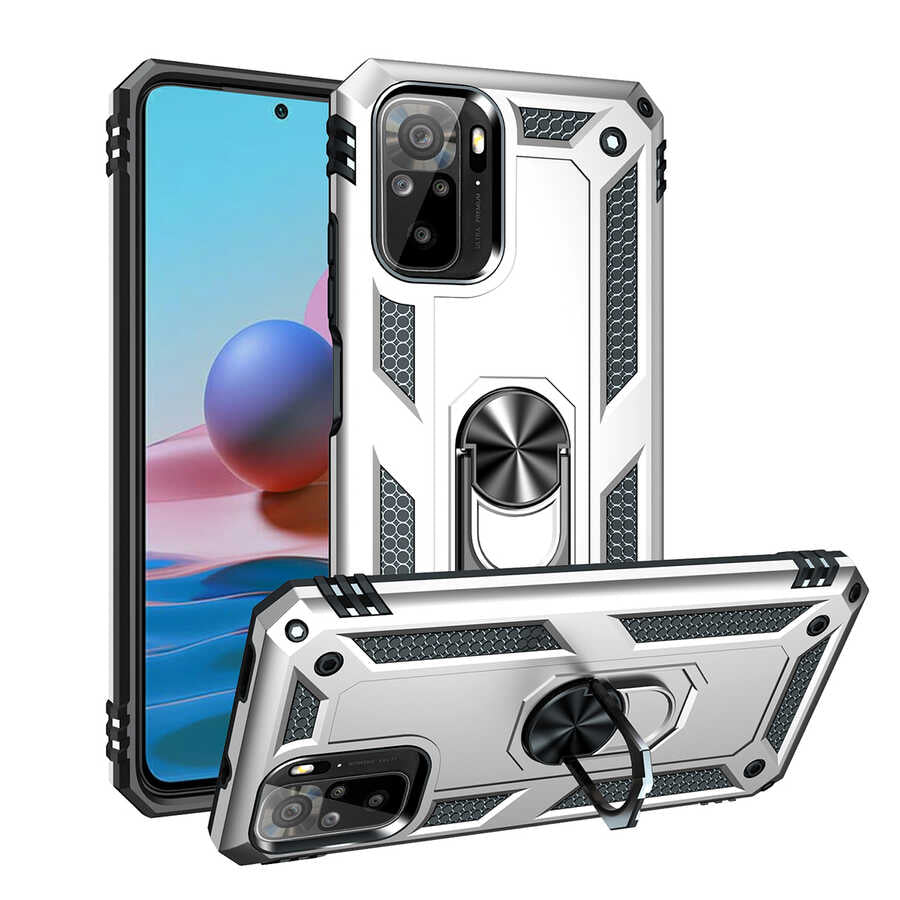 Xiaomi Redmi Note 10S Kılıf Zore Vega Kapak Gri