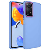 Xiaomi Redmi Note 11 Global Kılıf Metal Çerçeve ve Buton Tasarımlı Silikon Zore Luna Kapak Lila