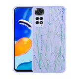 Xiaomi Redmi Note 11 Global Kılıf Simli Desenli Kamera Korumalı Parlak Zore Popy Kapak Dallar