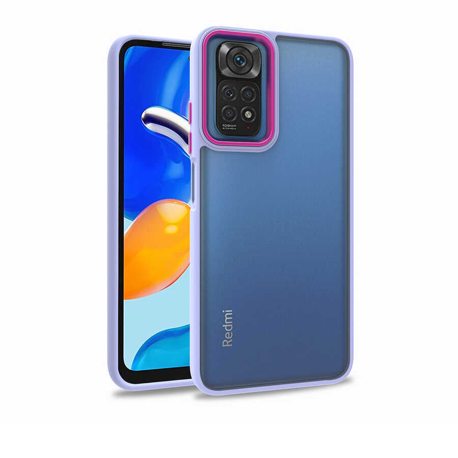 Xiaomi Redmi Note 11 Global Kılıf Zore Flora Kapak Mavi
