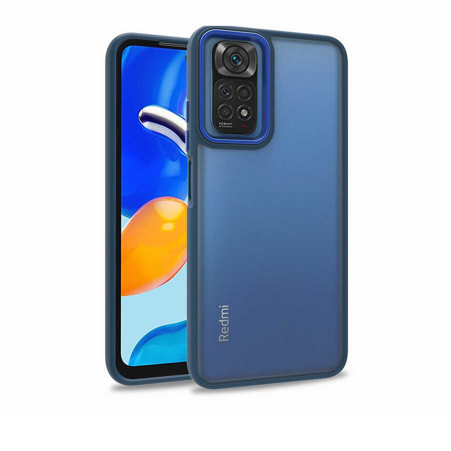 Xiaomi Redmi Note 11 Global Kılıf Zore Flora Kapak Mavi