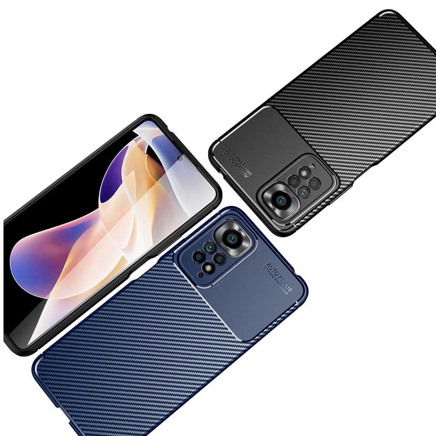 Xiaomi Redmi Note 11 Global Kılıf Zore Negro Silikon Kapak Lacivert