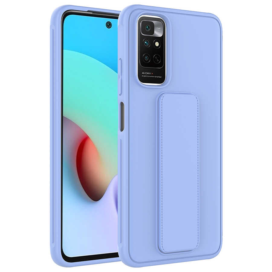 Xiaomi Redmi Note 11 Global Kılıf Zore Qstand Kapak Lila