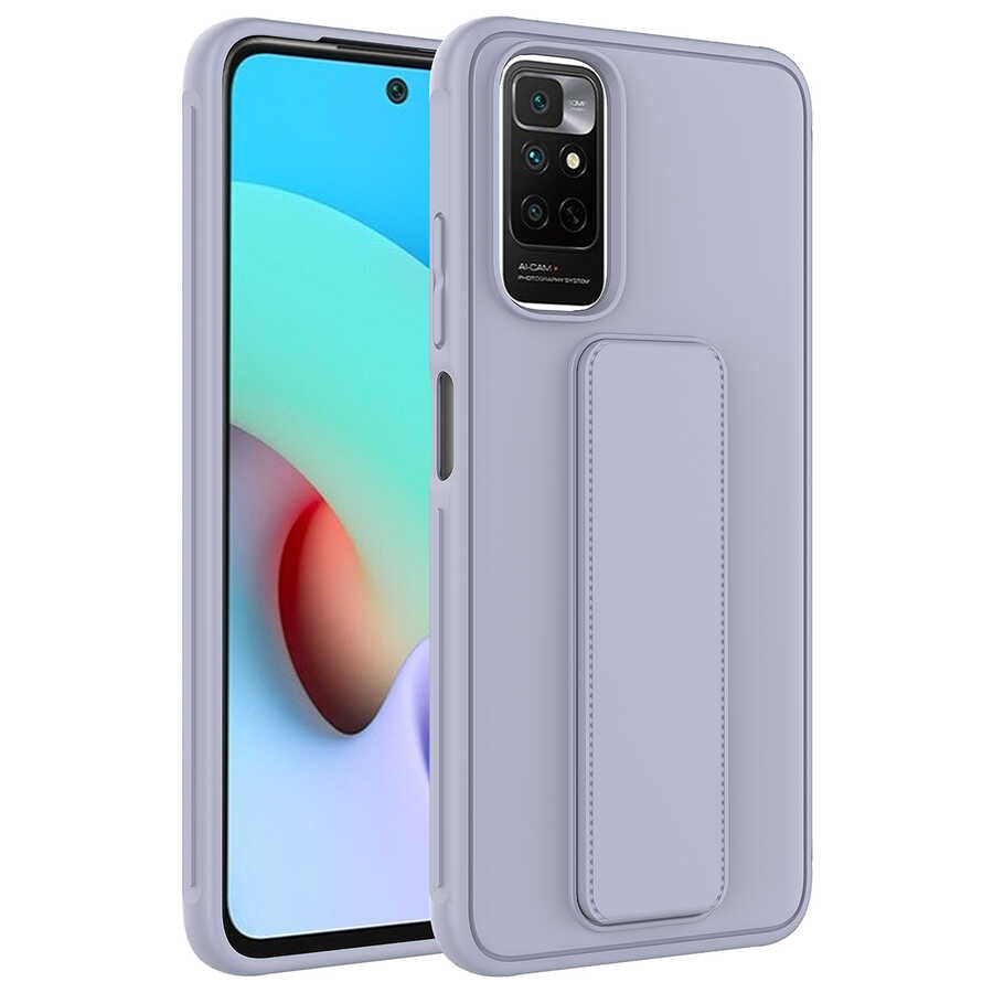Xiaomi Redmi Note 11 Global Kılıf Zore Qstand Kapak Gri