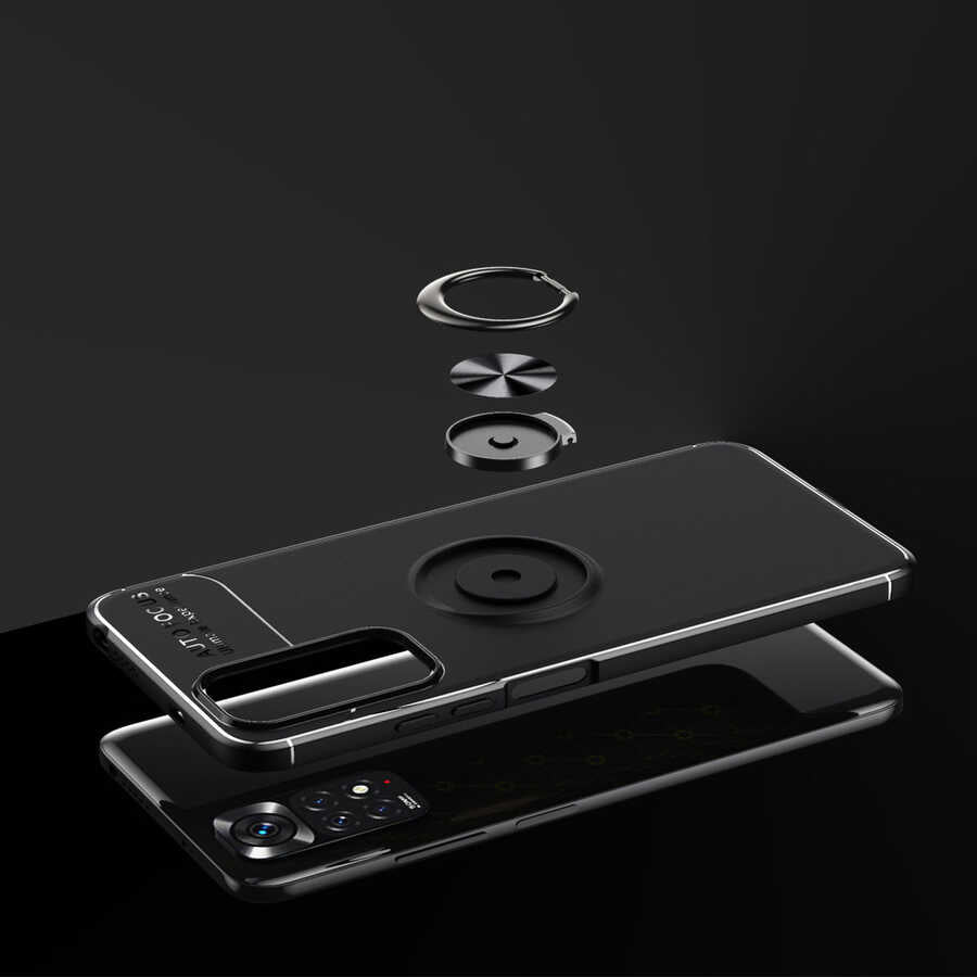 Xiaomi Redmi Note 11 Global Kılıf Zore Ravel Silikon Kapak Siyah-Mavi