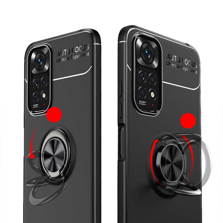 Xiaomi Redmi Note 11 Global Kılıf Zore Ravel Silikon Kapak Siyah-Mavi