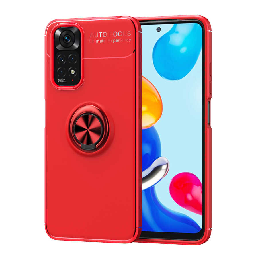 Xiaomi Redmi Note 11 Global Kılıf Zore Ravel Silikon Kapak Kırmızı