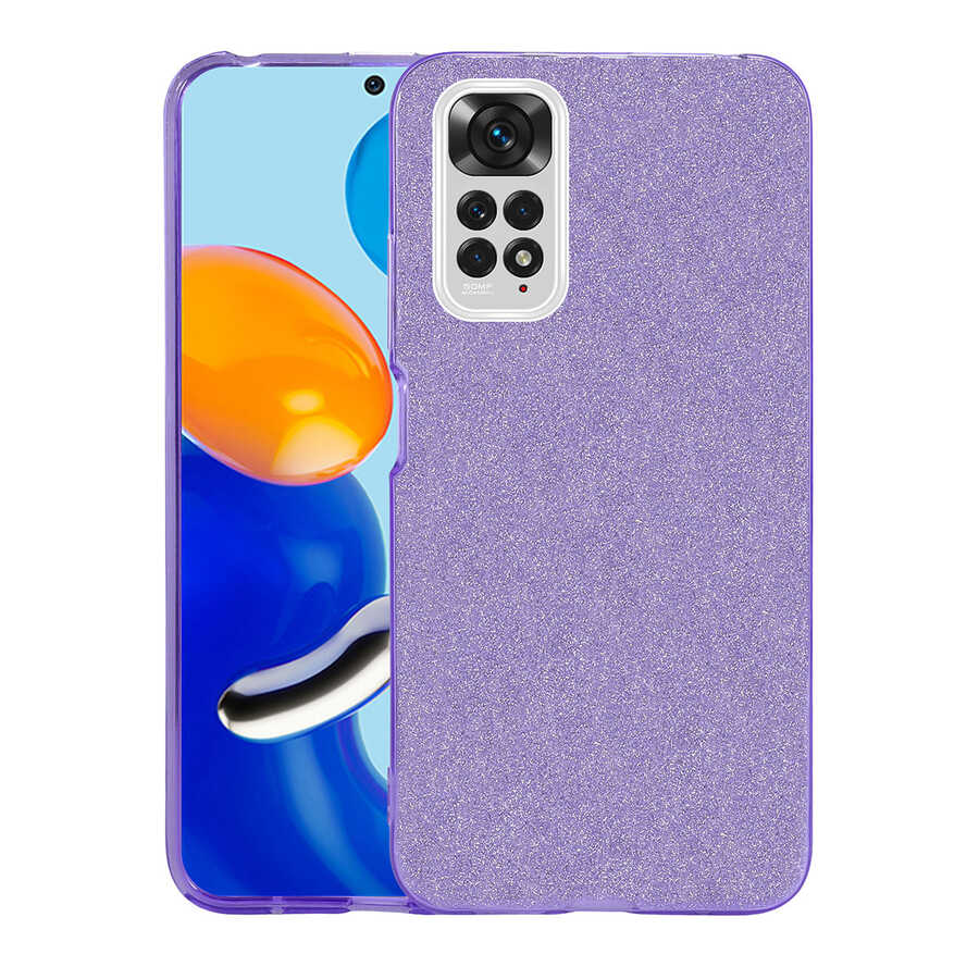 Xiaomi Redmi Note 11 Global Kılıf Zore Shining Silikon Gümüş