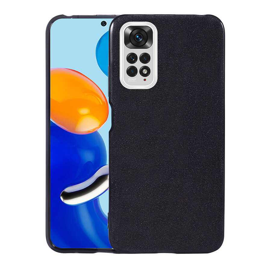 Xiaomi Redmi Note 11 Global Kılıf Zore Shining Silikon Siyah
