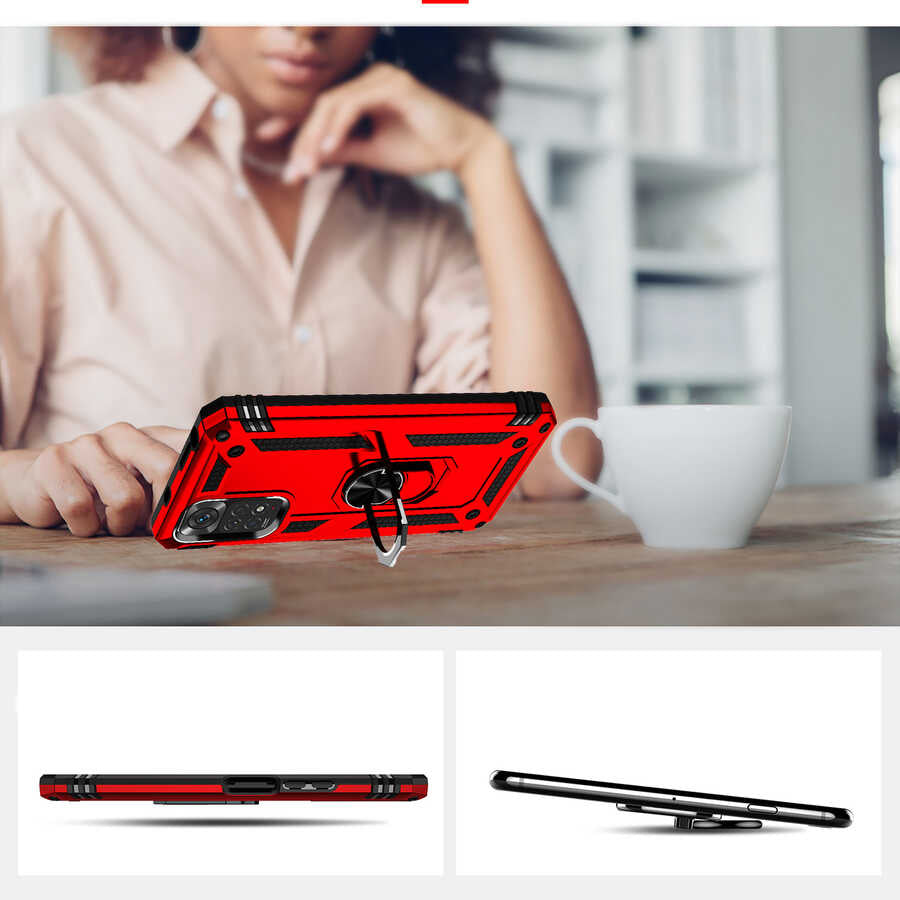 Xiaomi Redmi Note 11 Global Kılıf Zore Vega Kapak Siyah