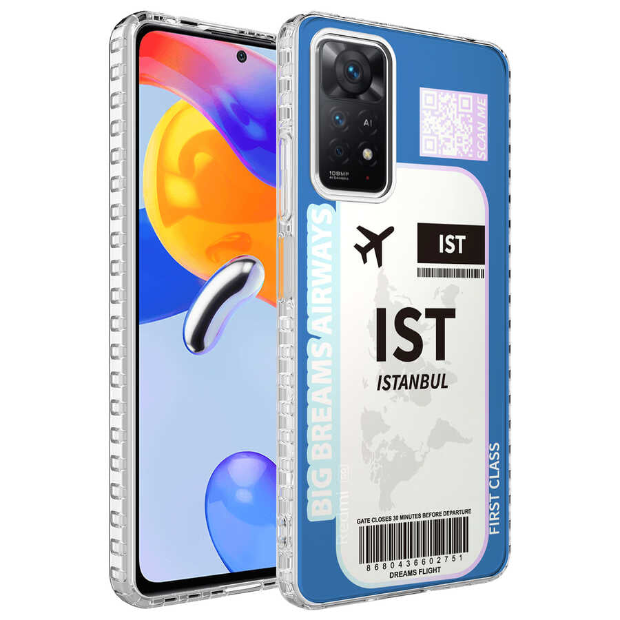 Xiaomi Redmi Note 11 Pro 5G Kılıf Airbag Kenarlı Renkli Desenli Silikon Zore Elegans Kapak NO4