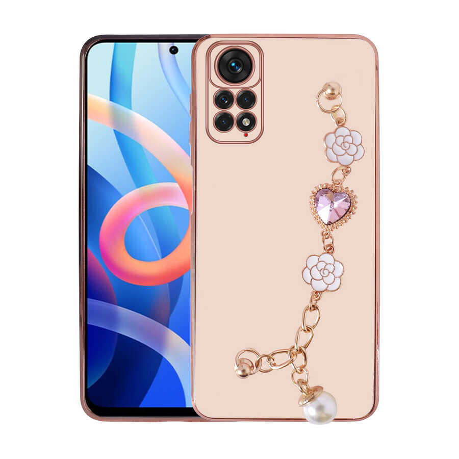 Xiaomi Redmi Note 11 Pro 5G Kılıf El Tutamaçlı Kamera Korumalı Zore Taka Silikon Kapak Pembe