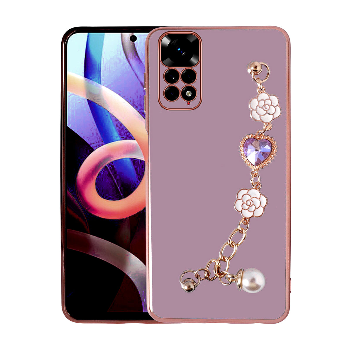 Xiaomi Redmi Note 11 Pro 5G Kılıf El Tutamaçlı Kamera Korumalı Zore Taka Silikon Kapak Mor