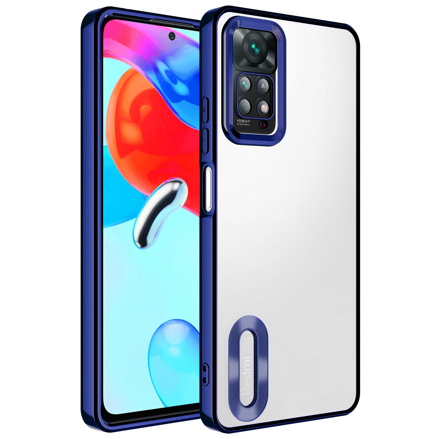 Xiaomi Redmi Note 11 Pro 5G Kılıf Kamera Korumalı Logo Gösteren Zore Omega Kapak Lacivert