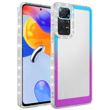 Xiaomi Redmi Note 11 Pro 5G Kılıf Simli ve Renk Geçiş Tasarımlı Lens Korumalı Zore Park Kapak Mavi-Mor